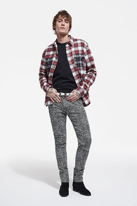 CHEMISE DROITE A CARREAUX POCHES CONTRASTEES RED 3