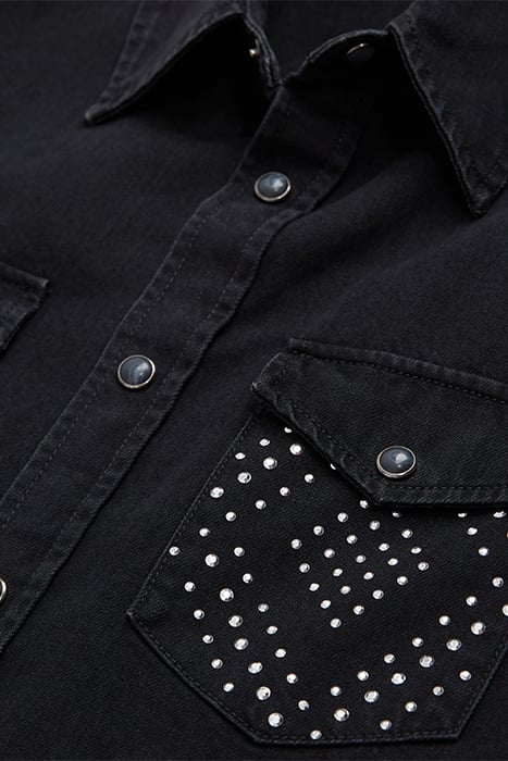 CHEMISE WESTERN BLACK DENIM AVEC STUD BLACK WASHED 2
