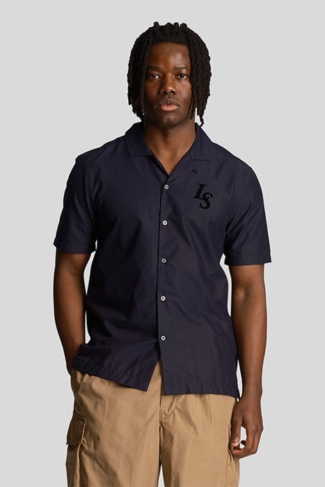 PINSTRIPE REVERE COLLAR SHIRT DARK NAVY 1