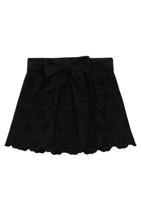 JUPE COURTE ELASTIQUEE EN BRODERIES ANGLAISES BLACK 1