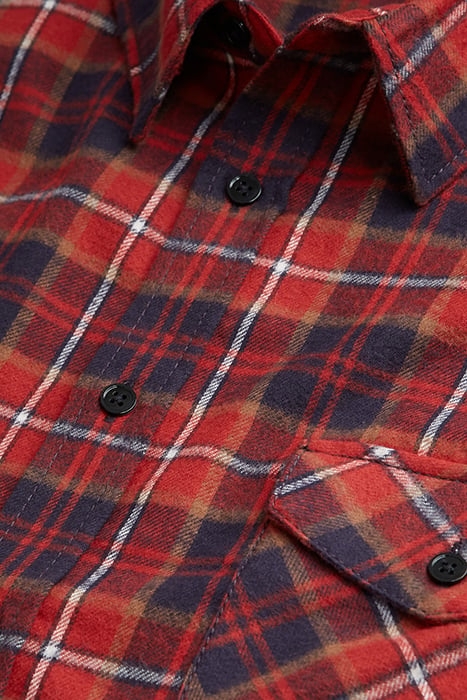 CHEMISE DROITE A CARREAUX AVEC POCHE PLAQUEES RED / BLACK 7