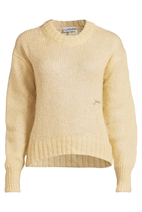 MOHAIR O-NECK PULLOVER PALE KHAKI 3