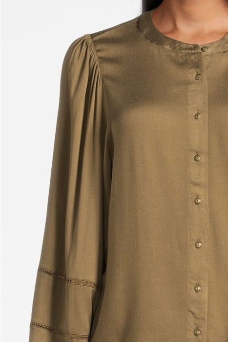 BLOUSE WOVEN LONG SLEEVES 22002037 MILITARY OLIVE 4