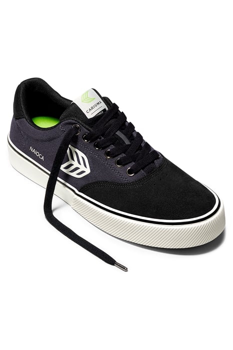 NAIOCA SKATE JET BLACK SUEDE DARK GREY CANVAS SNEAKER 2
