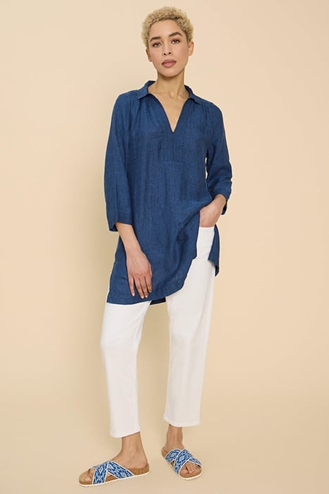 BLAIRE LINEN TUNIC DARK NAVY 1