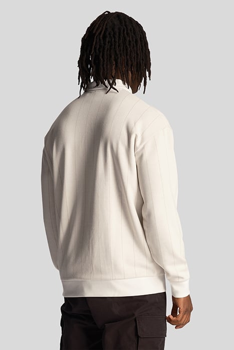 PINSTRIPE COLLARED SWEATSHIRT CHALK 2