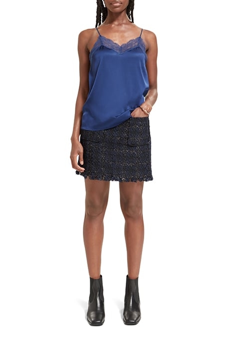 CAMISOLE WITH LACE TRIM DUTCH BLUE 3