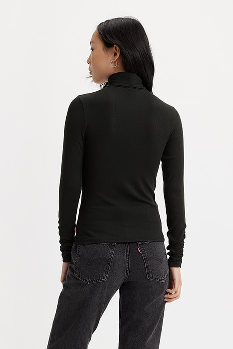 RUCHED LONG-SLEEVED TOP BLACK 2