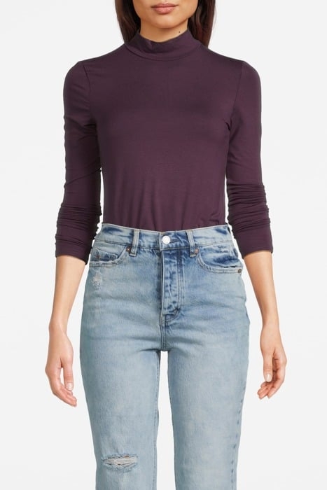 LONG SLEEVE MOCK NECK PLUM PERFECT 1