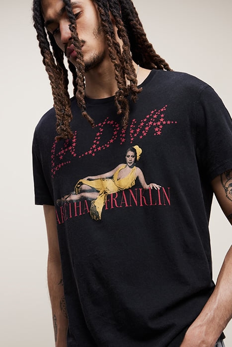 SS CREW TEE VINTAGE WASH - ARETHA LA DIV BLACK 2