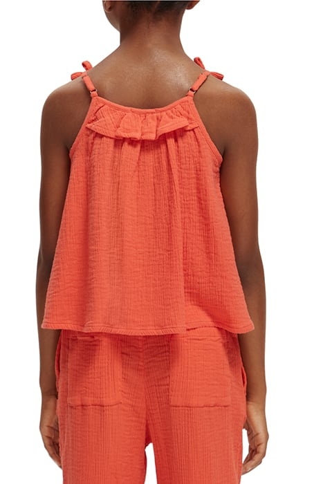 GIRLS CRINKLE COTTON TOP STRAWBERRY 2