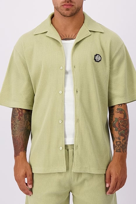 MONOGRAM WAFFLE SHIRT GREEN 1