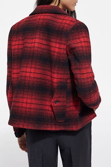 BLOUSON ZIPPE POCHES A RABATS DANS LE DOS RED / BLACK 2