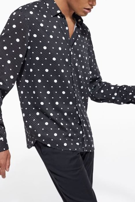 CHEMISE MANCHE LONGUE HOMME POLKA DOTS BLACK-ECRU 2