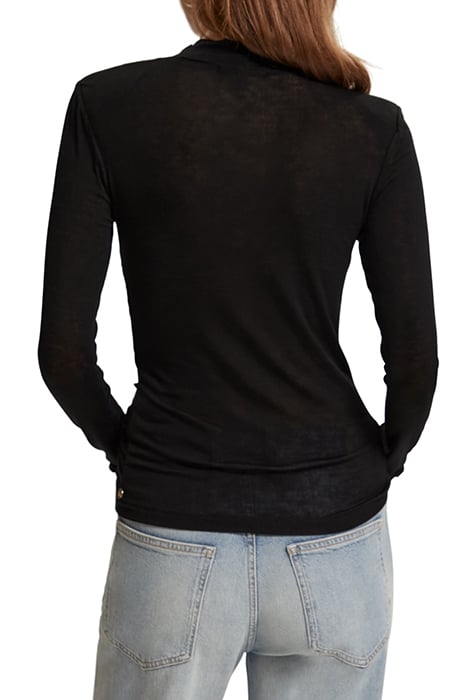 SHOULDER PADDED LONG SLEEVE TOP EVENING BLACK 2