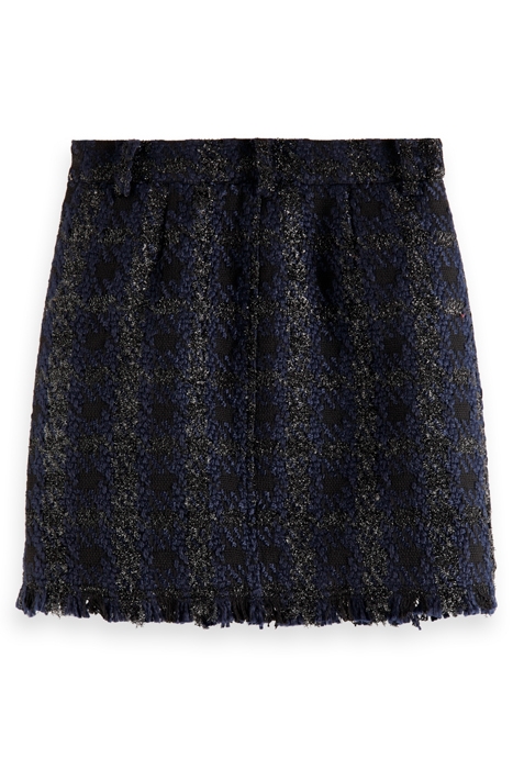 BOUCLE TWEED CHECK HIGH RISE MINI SKIRT NIGHT LUREX HOUNDSTO 5