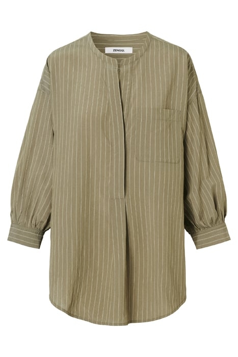 STRIPED ARTIST SHIRT GREEN KELP 3