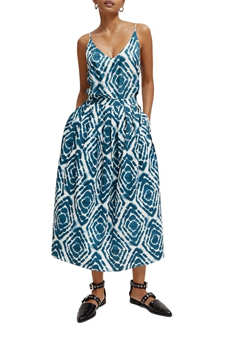 CAMISOLE WOVEN FRONT JERSEY BACK DISCO TIE DYE BOTTLE GREEN 3