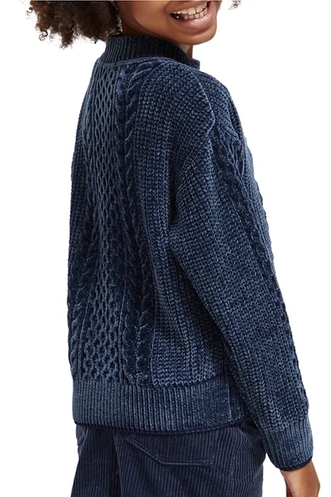 GIRLS CHENILLE CABLE KNIT PULLOVER NIGHT 2