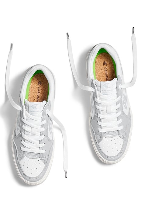 UNISEX VALLELY PRO WHITE LEATHER ONYX GREY ACCENTS SNEAKER 3