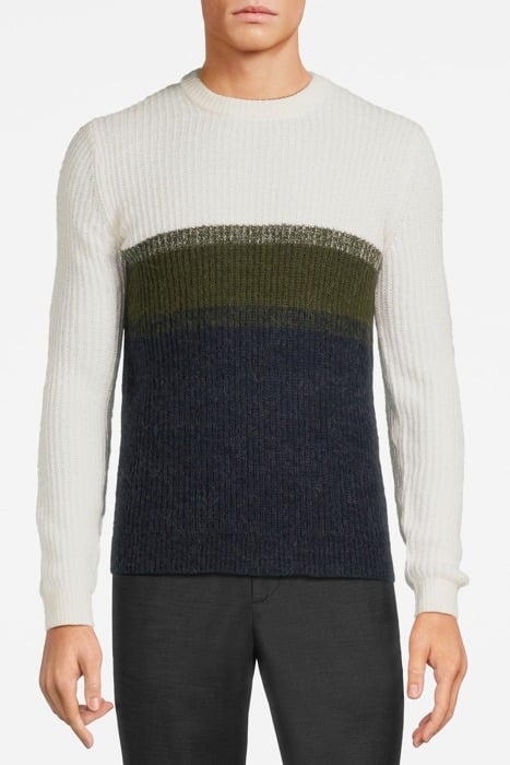 LS SWEATER CREAM/KHAKI 1