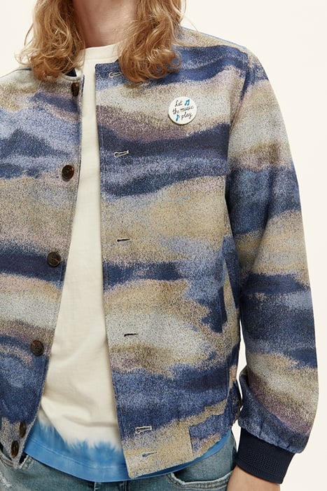 JACQUARD BOMBER JACKET BLURRED LANDSCAPE BLUE 8