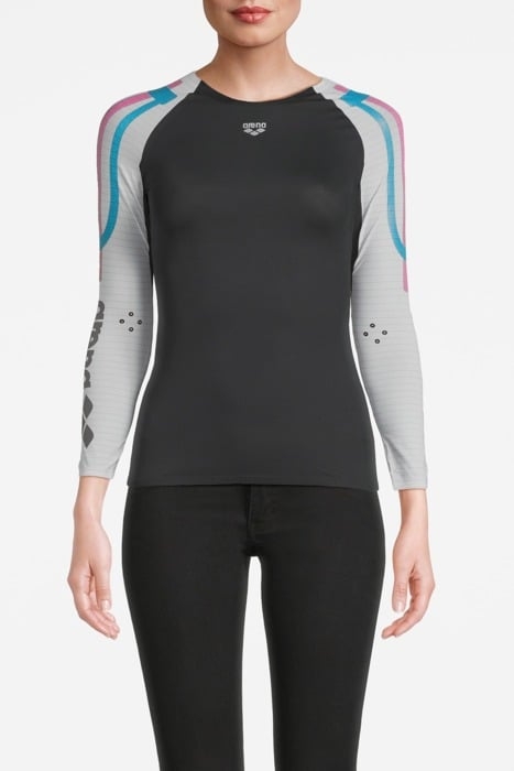W CARBON COMPRESSION LONG SLEEVE DARK GREY-WHITE 1