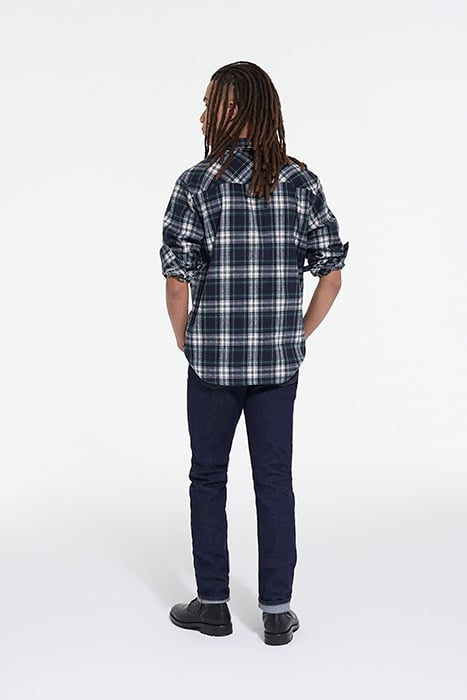 CHEMISE DROITE A CARREAUX POCHES CONTRASTEES BOTTLE GREEN 4