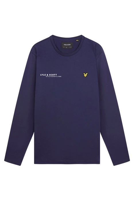 CO-ORDINATE PRINT PLAIN LONG SLEEVE T-SHIRT NAVY 4