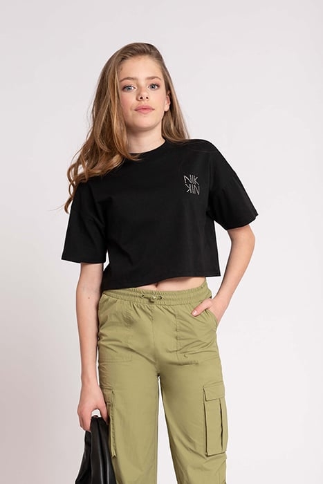 STRASS LOGO T-SHIRT BLACK 1