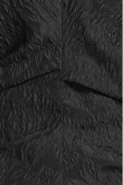 JACQUARD ORGANZA GATHERED V-NECK BLOUSE BLACK 5