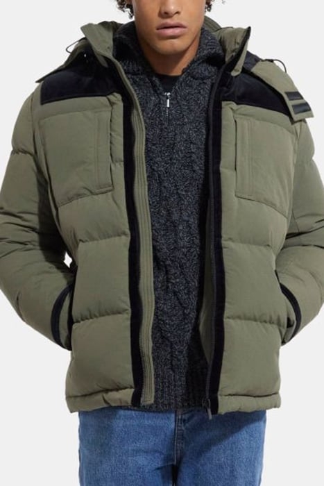 DOWN JACKET WITH CONTRASTED YOKE ALGUE 2