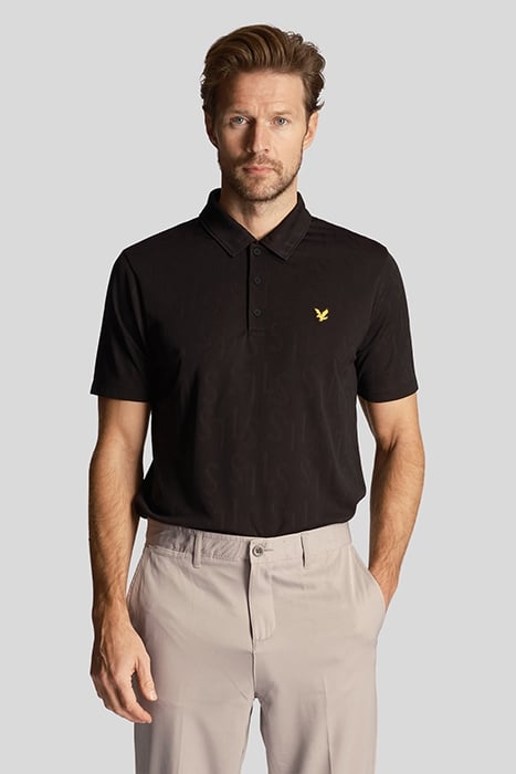 MONOGRAM JACQUARD POLO SHIRT JET BLACK 1