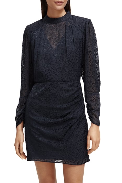 MOCK NECK MINI DRESS WITH OPEN BACK DETAIL NIGHT 1