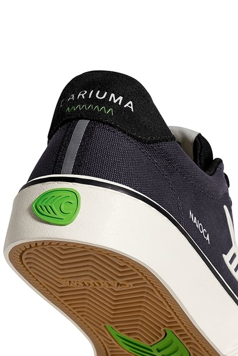 NAIOCA SKATE JET BLACK SUEDE DARK GREY CANVAS SNEAKER 5