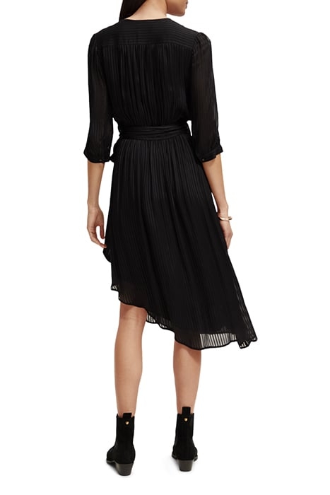 ASYMMETRIC WRAP DRESS BLACK 3