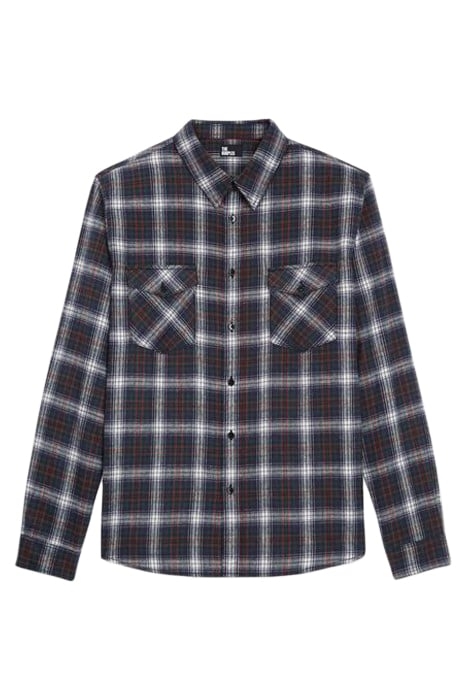 CHEMISE DROITE A CARREAUX AVEC POCHE PLAQUEES BOTTLE GREEN 3