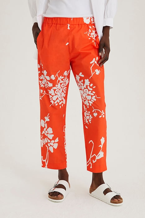 PRINTED COTTON CHINO RED ORANGE 3