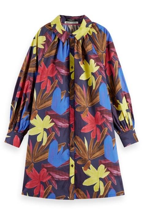 PRINTED SHIRT DRESS IN ORGANIC COTTON FLOWER CAMO 4