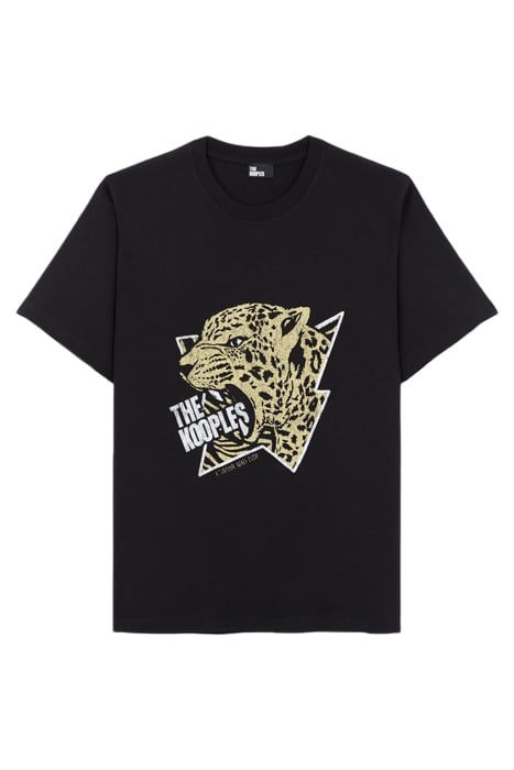 T-SHIRT MC TIGER BRODERIE BLACK-ANTIC GOLD 3