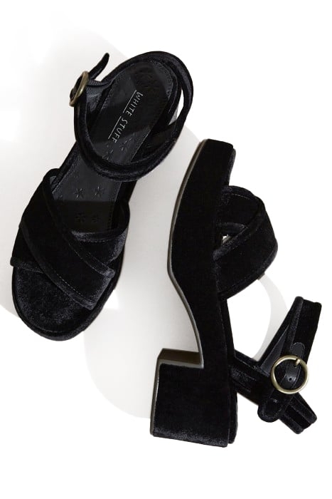 VELVET PLATFORM SANDAL PURE BLACK 3