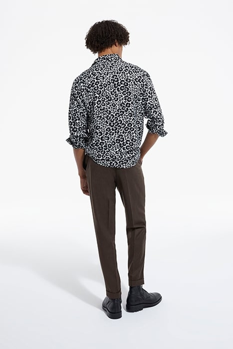 CHEMISE SLIM DECINTREE PRINTEE BICOLORE BLACK WHITE 4