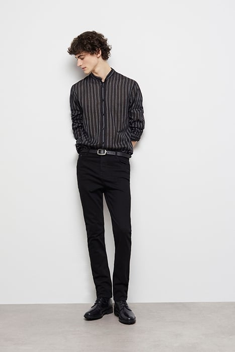 CHEMISE A COL TUNISIEN BLACK 4