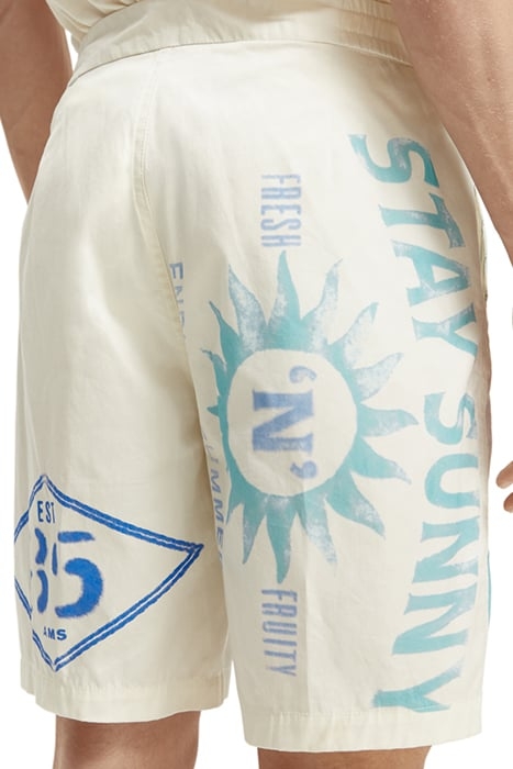 FAVE - PRINTED ORGANIC COTTON/ KAPOK BLEND BERMUDA SHORT STA 8