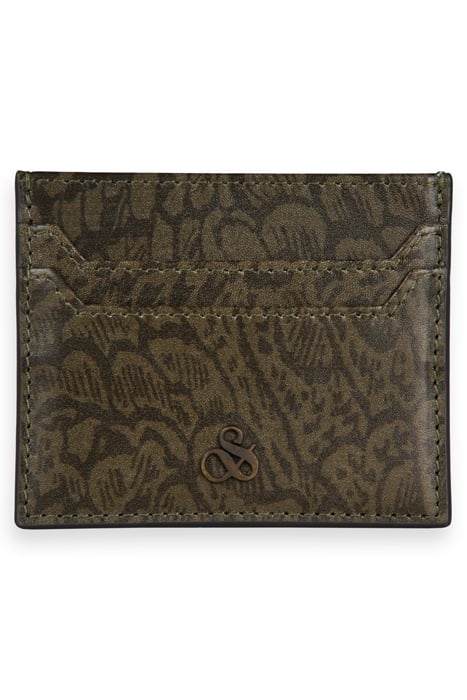 LEATHER CARDHOLDER FEATHER CAMO 1
