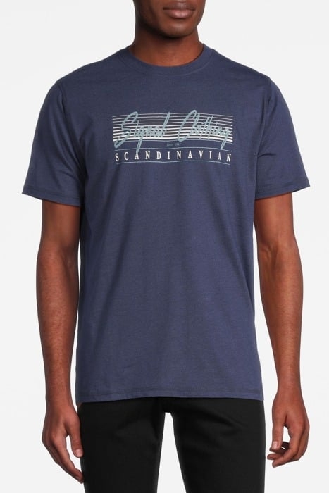 LIAMSI FRONT PRINT TEE+ DUKE BLUE MELANGE 1