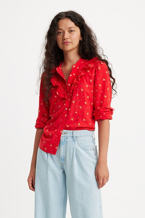 CARINNA BUTTON-DOWN SHIRT RED 1