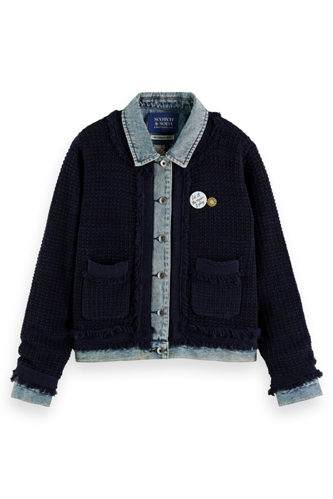 DENIM TWEED MIX BLAZER JACKET NIGHT 4