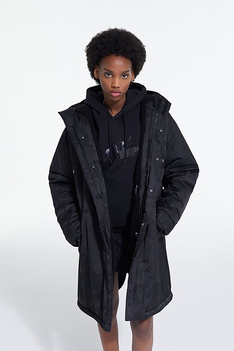 PARKA WITH FAKE SHEEP LINING BLACK 1