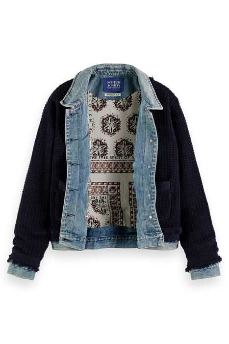 DENIM TWEED MIX BLAZER JACKET NIGHT 6